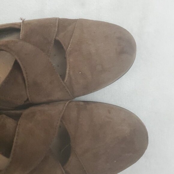 Clarks Collection Mary Jane Shoes Women Size 9 Brown Suede Slip On Comfort - Picture 8 of 9